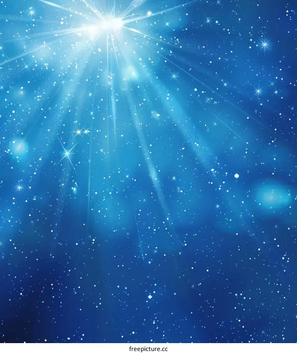 Starry Night Illuminated by Blue Light