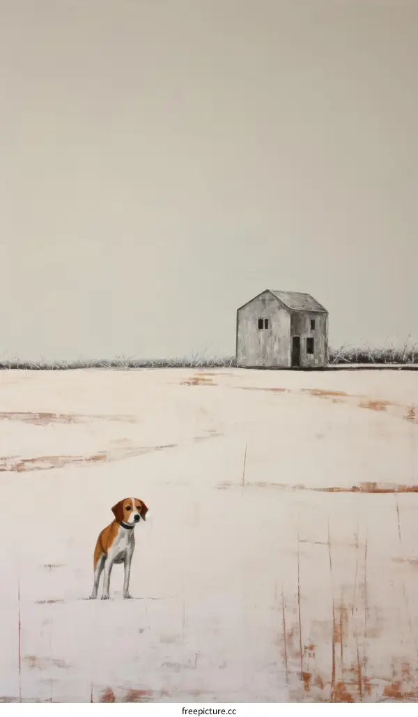 Dog in front of a house