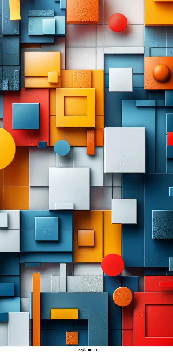 Colorful 3D geometric shapes