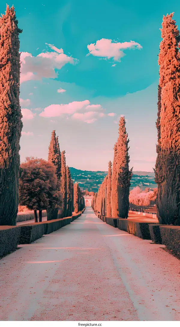 Pathway Through The Trees In Italy