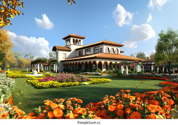 Luxury mansion with beautiful garden