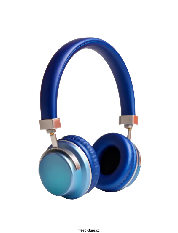 [Transparent Background PNG]Stylish Blue Headphones on a White Background