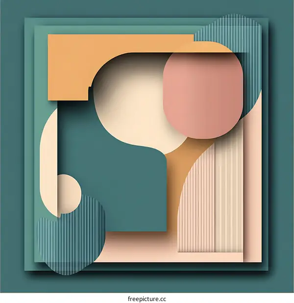 Abstract Geometric Shapes Artwork in Pastel Colors