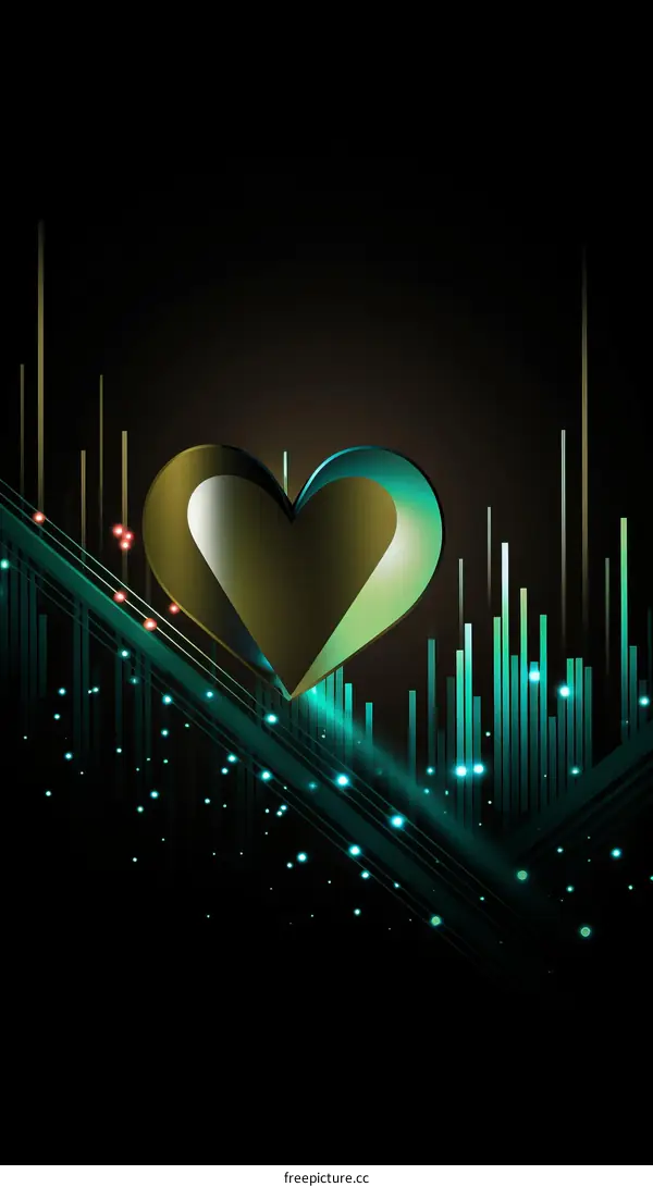 3D rendering of a glowing heart shape