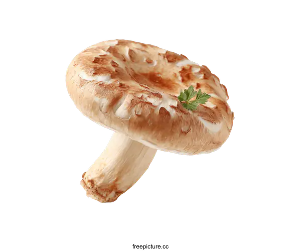 [Transparent Background PNG]Close up of Shiitake Mushroom with Parsley