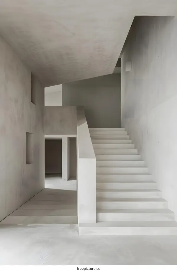 Modern Concrete Stairs And Hallway