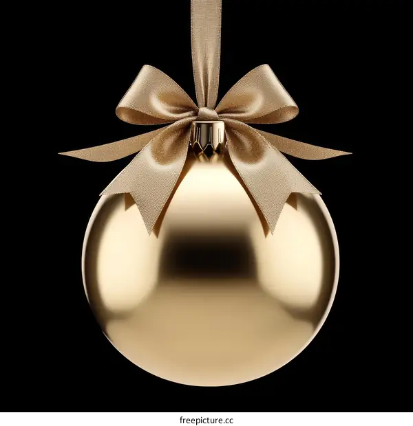 Golden Christmas Ornament with Ribbon