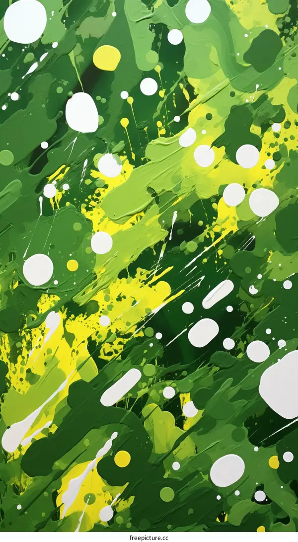 Green and Yellow Abstract Painting