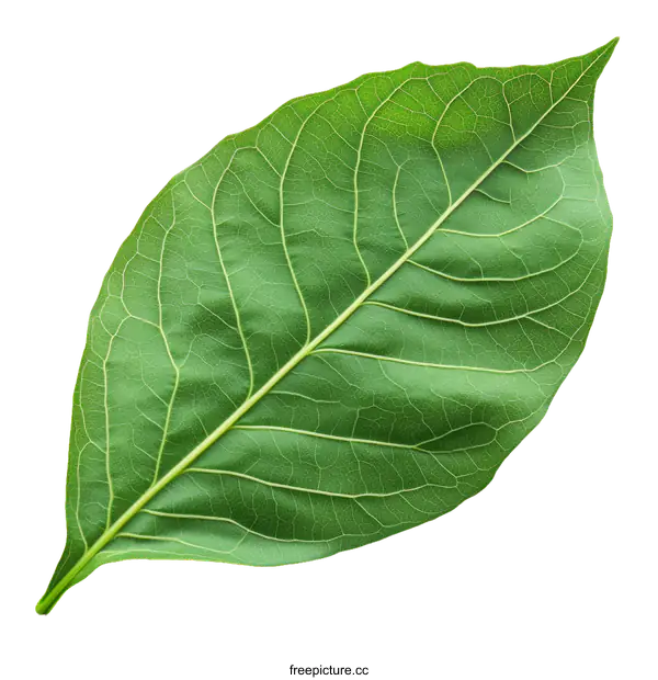 [Transparent Background PNG]Closeup of a Vibrant Green Leaf