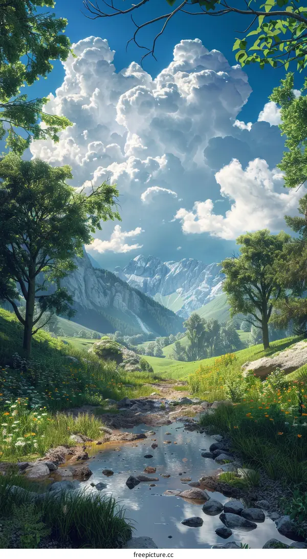 Serene Mountain Valley Landscape