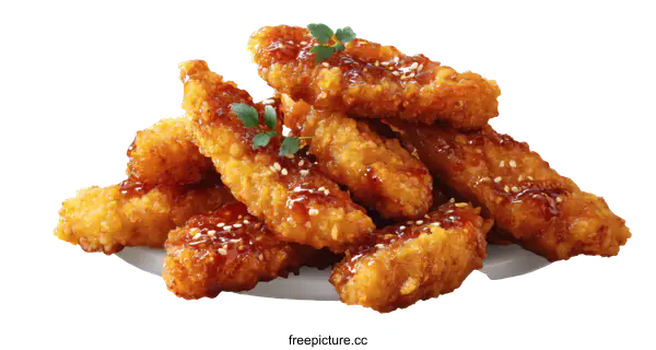 [Transparent Background PNG]Crispy Honey Garlic Chicken Tenders