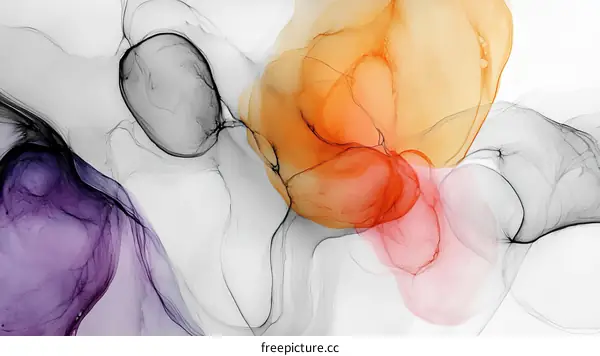 Abstract Watercolor Ink Flow Art