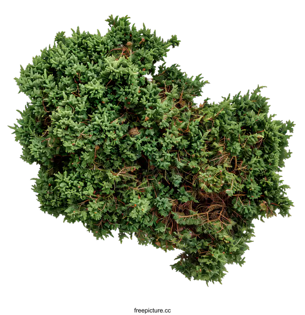 [Transparent Background PNG]Green Bush Top View Isolated on White Background