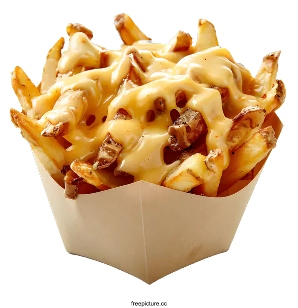 [Transparent Background PNG]A container of cheese fries