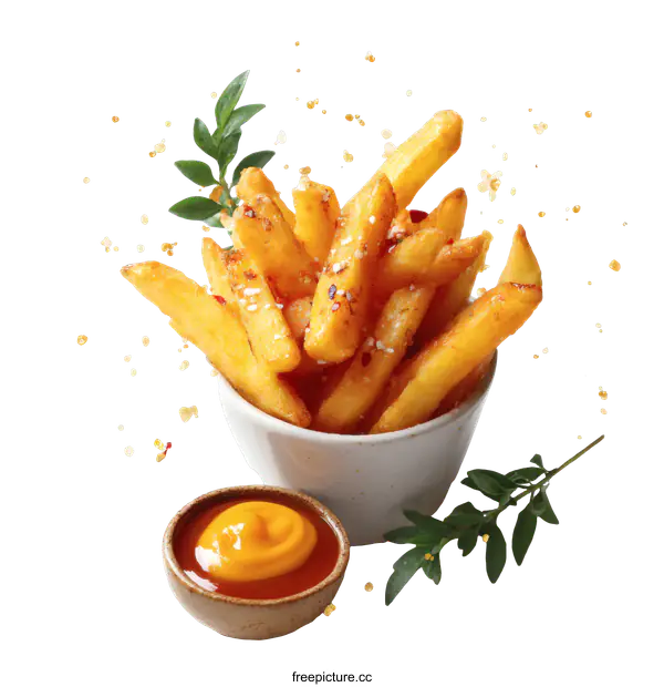 [Transparent Background PNG]Delicious Crispy French Fries with Spicy Flavor