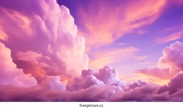 Stunning Sunset Sky with Vivid Pink, Purple, and Orange Colors