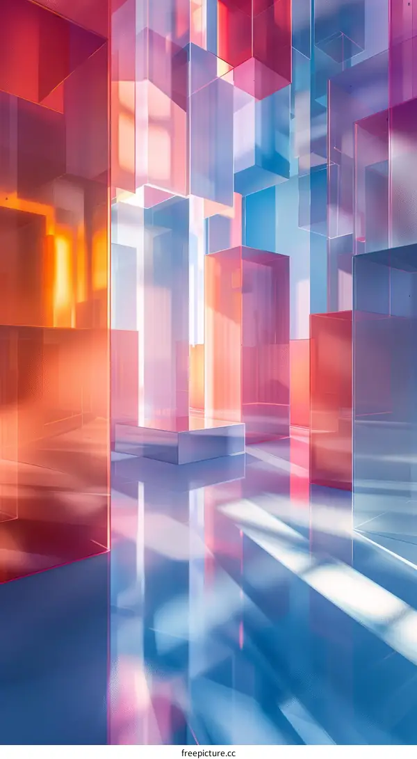 Pink and Blue Geometric Shapes