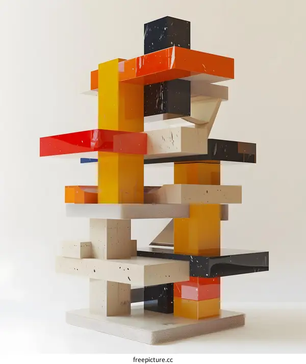 Colorful 3D geometric shapes