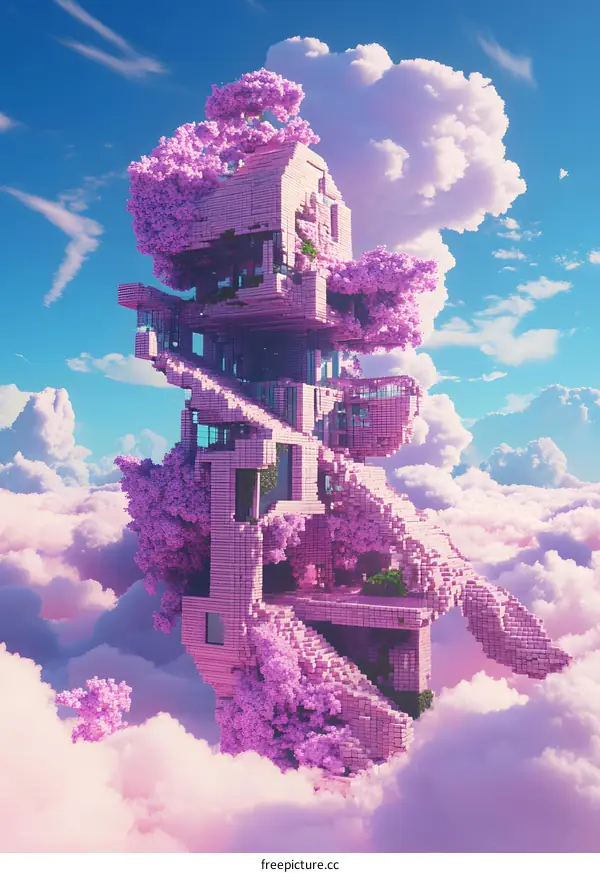 Pink Cloud House Sky Architecture Dream