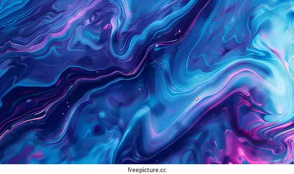 Abstract Blue and Purple Liquid Swirls