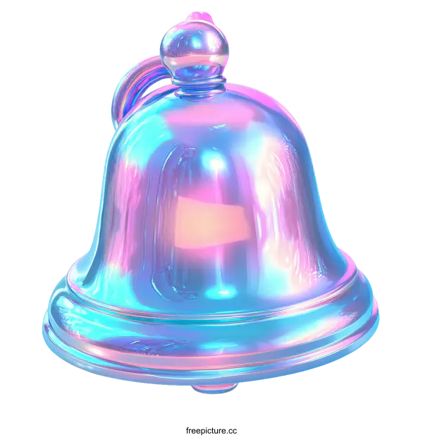 [Transparent Background PNG]Holographic Pastel Bell Illustration