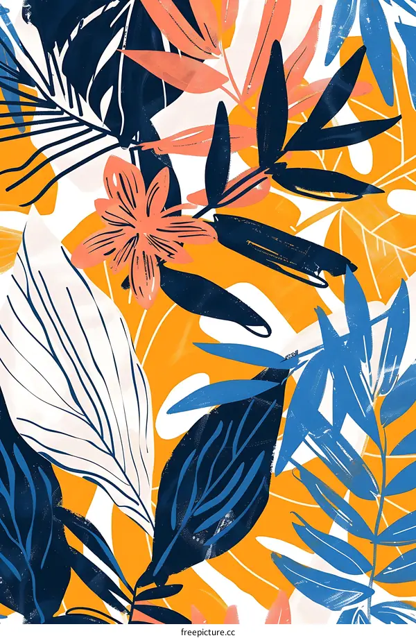 Tropical Leaves Abstract Illustration