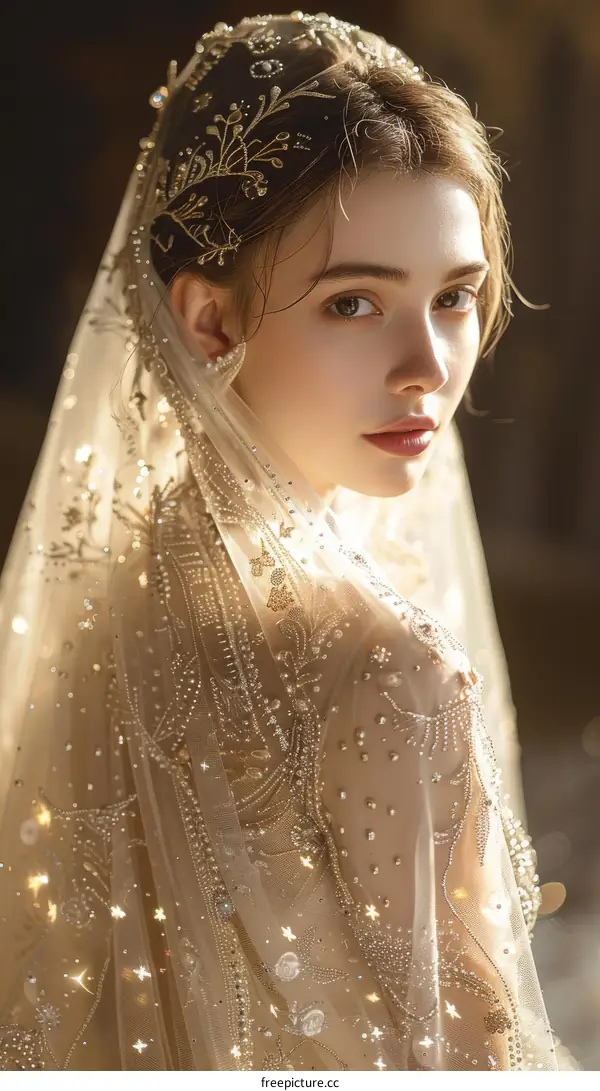 Elegant Wedding Veil and Headpiece for a Beautiful Bride