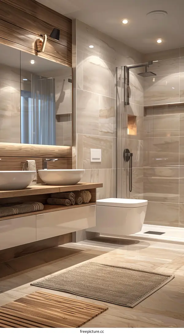 Modern Luxurious Wooden Bathroom Design