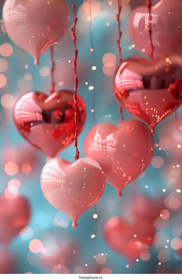 Pink heart-shaped balloons