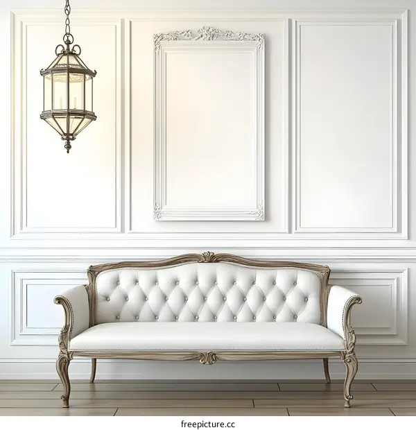White Sofa in a Classic Interior Setting