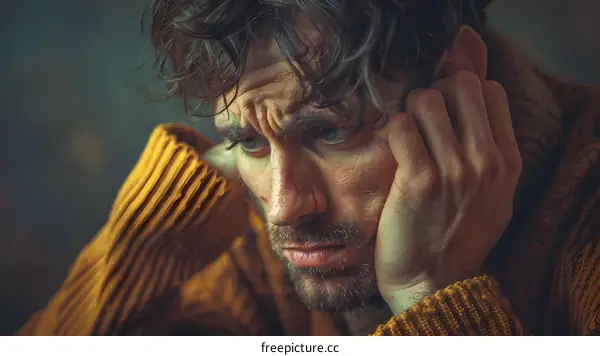 Portrait of a man with a beard and a yellow sweater