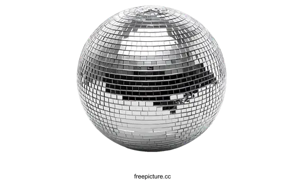 [Transparent Background PNG]Reflective Disco Ball on White Background