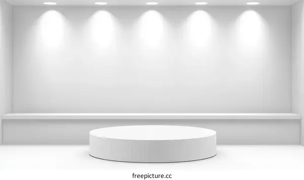 Empty White Display Podium Studio Scene