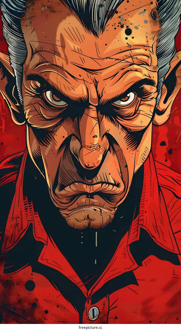 red scary vampire face