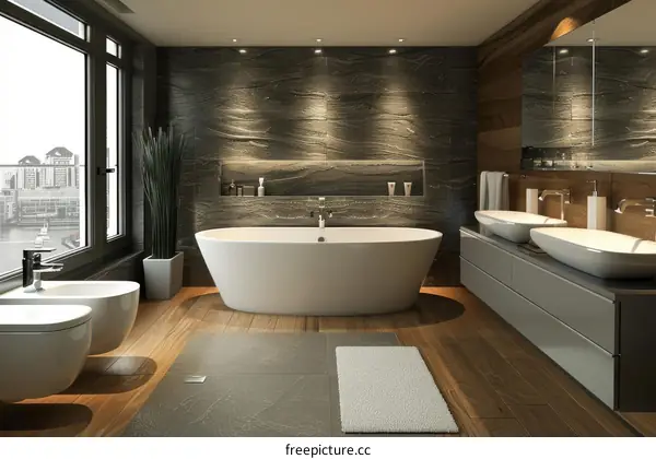 Modern Luxury Bathroom with a View