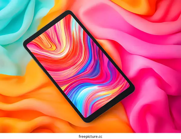 Colorful Abstract Background with Tablet
