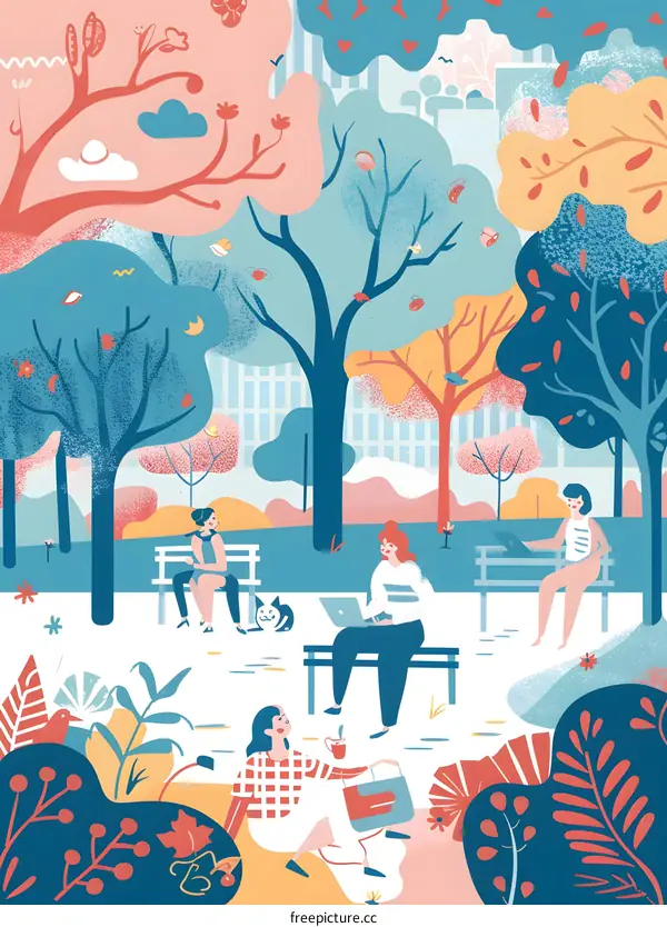 Friends Relaxing in the Park