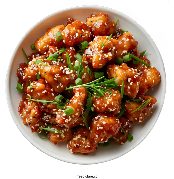 [Transparent Background PNG]Sesame Chicken Bowl