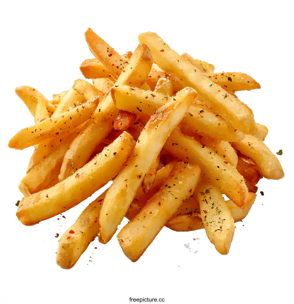 [Transparent Background PNG]Delicious French Fries with Seasoning on White