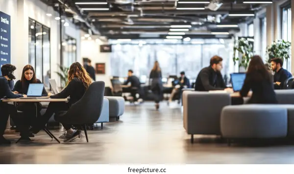 Modern Office Workspace with Diverse Group of People
