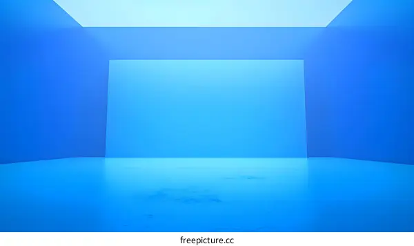 Abstract Blue Room Interior Design with Empty Space
