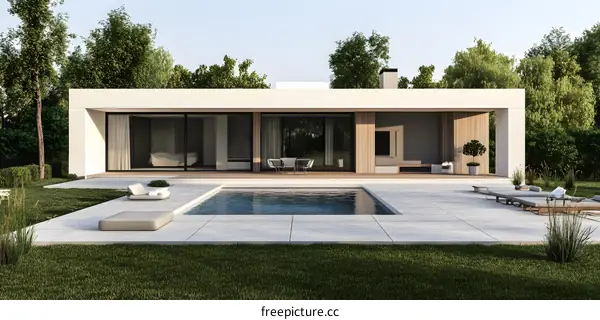 Modern Minimalist House with Swimming Pool