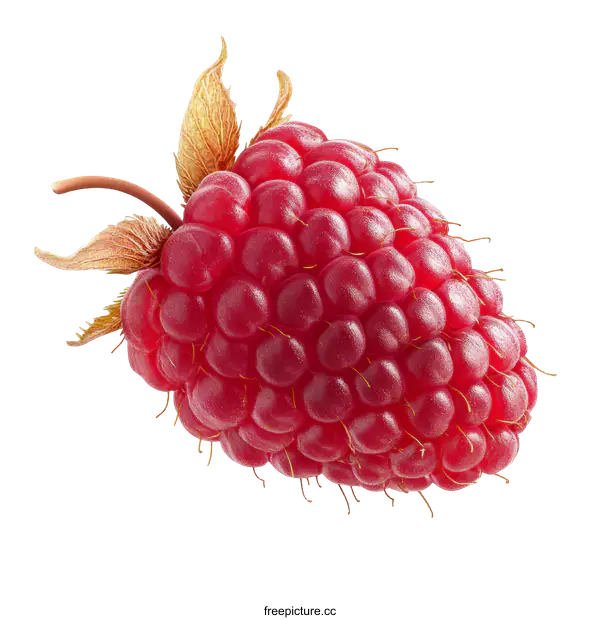 [Transparent Background PNG]Closeup of a Single Raspberry