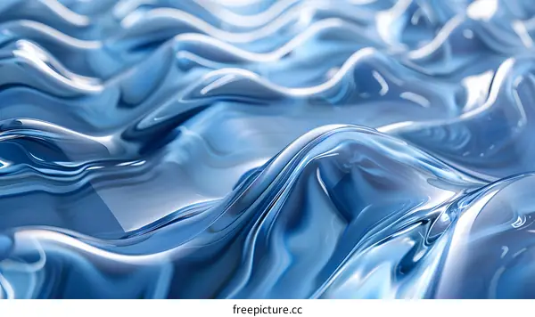 Abstract Blue Wavy Surface