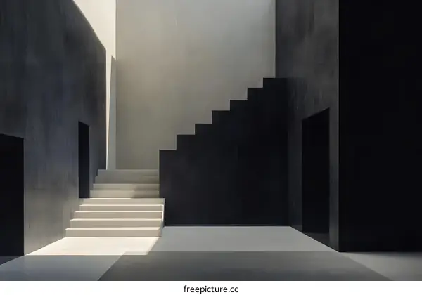 Modern Minimalist Concrete Stairs Interior Design