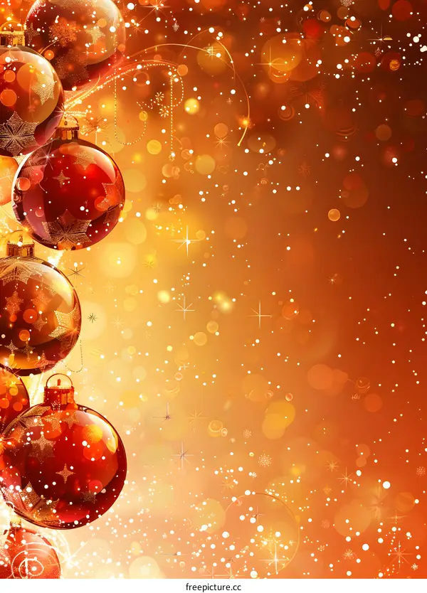 Red Christmas balls with Christmas decorations