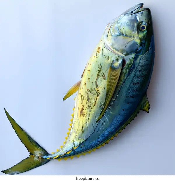 Freshly Caught Tuna Fish on White Background