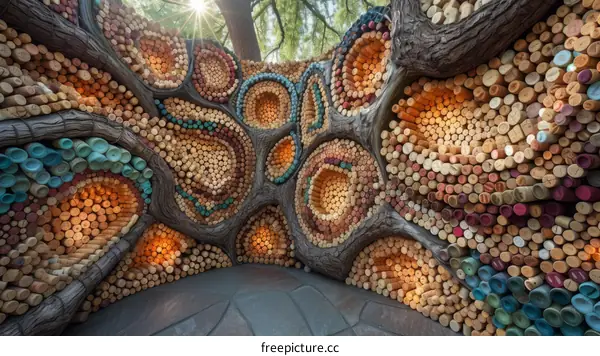 A structure made of corks