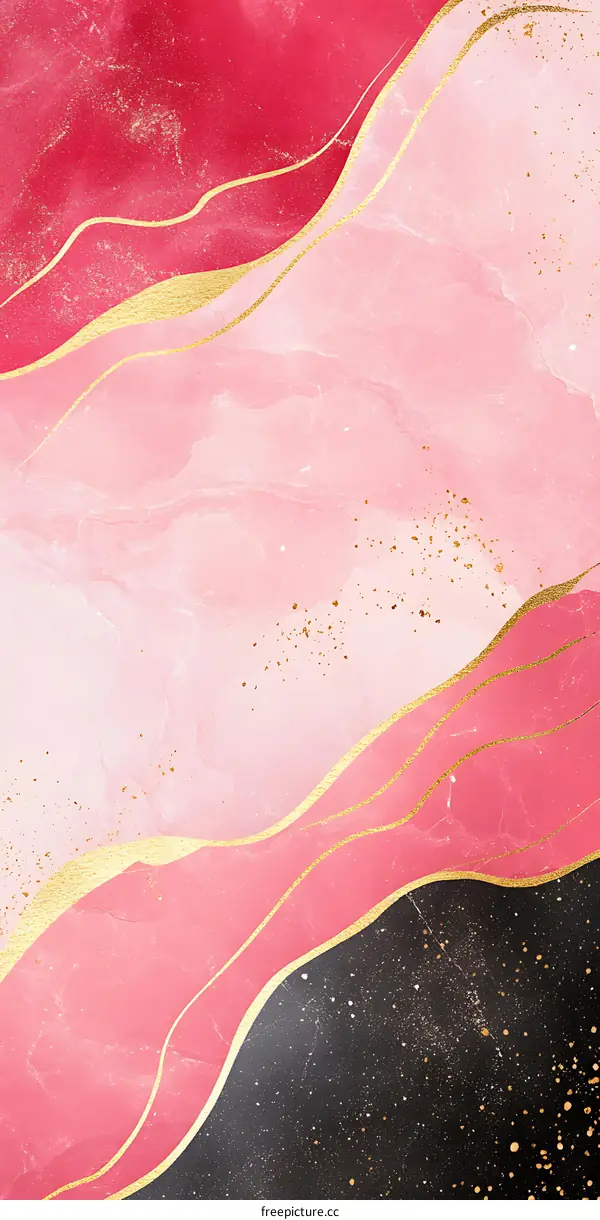 Abstract Pink Black Gold Marble Background