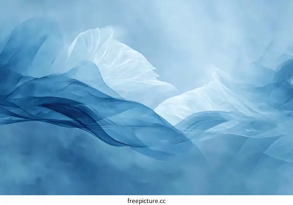 Abstract Blue and White Flowing Fabric Design